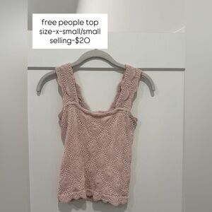 Free People Pink Textured Tank Top